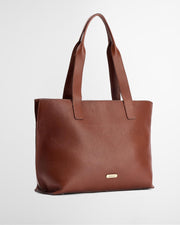 Barbour Alder Large Leather Tote Bag Tan