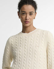 Barbour Ashdown Cable Knit Jumper Ecru