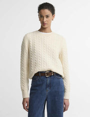 Barbour Ashdown Cable Knit Jumper Ecru