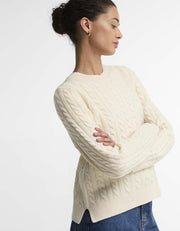 Barbour Ashdown Cable Knit Jumper Ecru