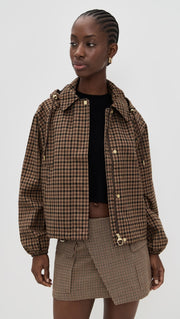 Barbour Audrey Showerproof Jacket Vicuna Gingham Check