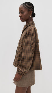 Barbour Audrey Showerproof Jacket Vicuna Gingham Check