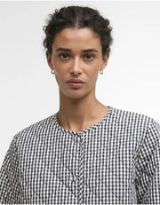 Barbour Cashel Check Quilted Jacket Navy Gingham