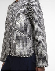 Barbour Cashel Check Quilted Jacket Navy Gingham