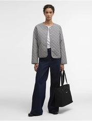 Barbour Cashel Check Quilted Jacket Navy Gingham
