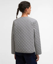 Barbour Cashel Check Quilted Jacket Navy Gingham