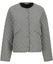 Barbour Cashel Check Quilted Jacket Navy Gingham