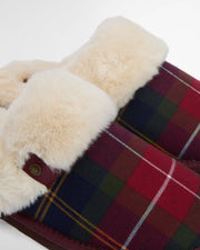 Barbour Claudia Mule Slippers Winterberry Tartan