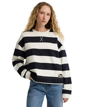 Barbour Eva Striped Sweatshirt Cloud/Dark Navy