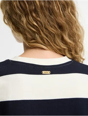 Barbour Eva Striped Sweatshirt Cloud/Dark Navy