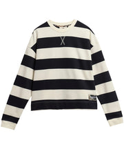 Barbour Eva Striped Sweatshirt Cloud/Dark Navy