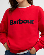 Barbour Hartland Crew Sweatshirt Poppy Red