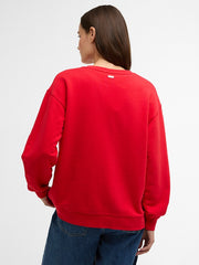 Barbour Hartland Crew Sweatshirt Poppy Red