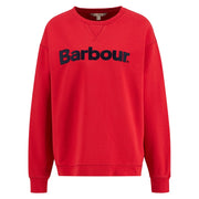 Barbour Hartland Crew Sweatshirt Poppy Red