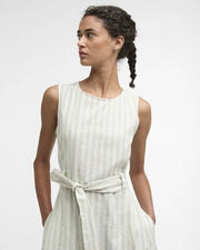 Barbour Inez Midi Striped Dress Spearmint