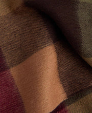Barbour Lambswool Tattersall Scarf Tawny Port Checks