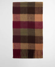 Barbour Lambswool Tattersall Scarf Tawny Port Checks