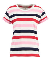 Barbour Lyndale T-Shirt Poppy Red Multi Stripe