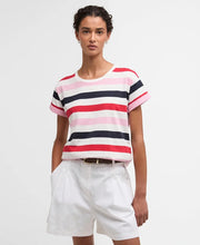 Barbour Lyndale T-Shirt Poppy Red Multi Stripe