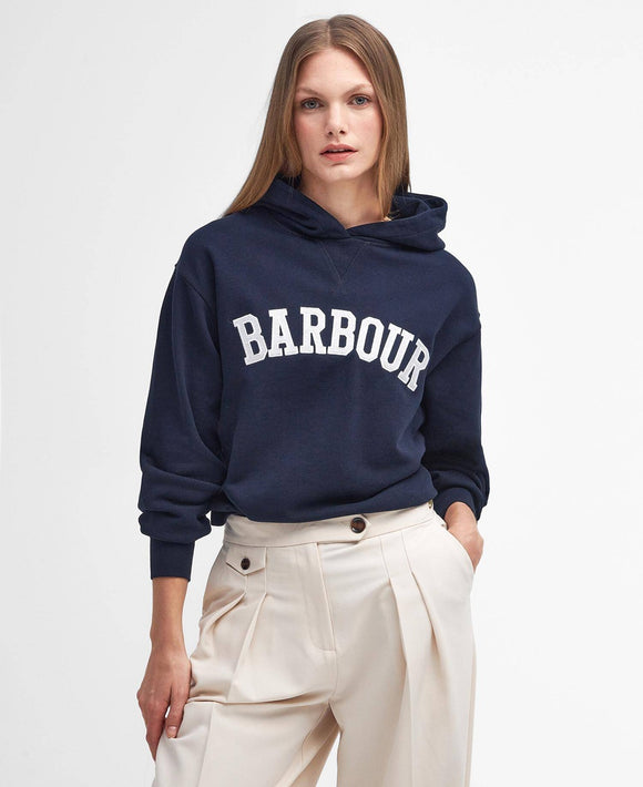 Barbour Northumberland Hoodie Navy/White