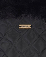Barbour Norwood Quilted Gloves With Faux Fur Trim Black