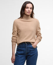 Barbour Pendle Roll Collar Knit Jumper Camel