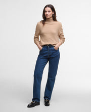 Barbour Pendle Roll Collar Knit Jumper Camel