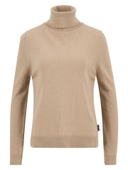 Barbour Pendle Roll Collar Knit Jumper Camel