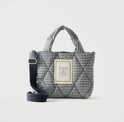 Barbour Riah Mini Quilted Tote Bag Gingham Check