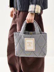 Barbour Riah Mini Quilted Tote Bag Gingham Check