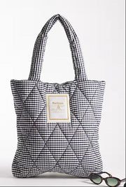 Barbour Riah Quilted Tote Bag Gingham Check