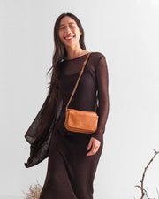 Biba Brewton Crossbody Leather Bag Tan