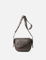 Biba Blunt Leather Cross Bag Dark Brown