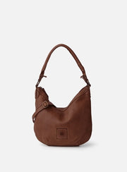 Biba Boston Crossbody Leather Bag Dark Brown