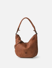 Biba Boston Crossbody Leather Bag Tan