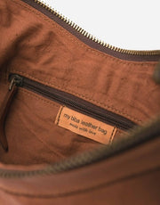 Biba Boston Crossbody Leather Bag Tan