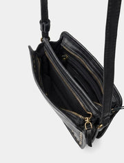 Biba Rockwall Crossbody Leather Bag Black