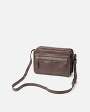 Biba Rockwall Crossbody Leather Bag Dark Brown