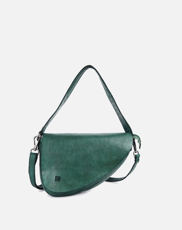 Biba Taos Leather Shoulder Bag Green