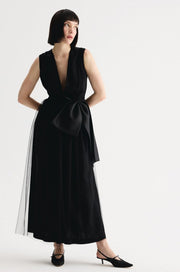 Birélin Couture Black Dress With Bow Detail