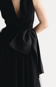 Birélin Couture Black Dress With Bow Detail