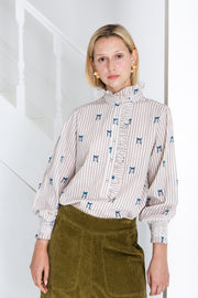 Bonte Aida Shirt Seamist With Blue Ribbons