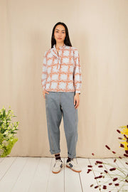 Bonte Anais Shirt Ice Blue/Tobacco