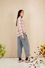 Bonte Anais Shirt Ice Blue/Tobacco