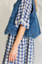 Bonte Estelle Quilt Gilet Dark Denim