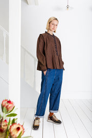 Bonte Etienne Shirt Midnight Blue/Tan Checks