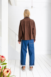 Bonte Etienne Shirt Midnight Blue/Tan Checks