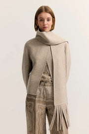 Bugatti Wool Blend Jacket & Scarf Beige