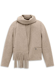 Bugatti Wool Blend Jacket & Scarf Beige