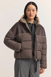Bugatti Padded/Suede Jacket Brown